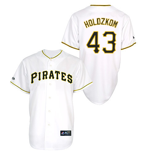 John Holdzkom #43 Youth Baseball Jersey-Pittsburgh Pirates Authentic Home White Cool Base MLB Jersey